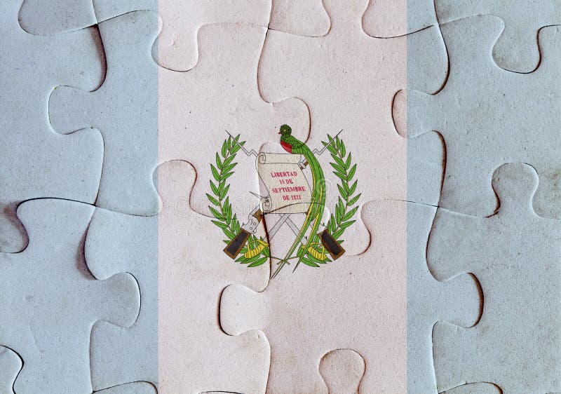 Rompecabezas De La Bandera De Guatemala Stock de ilustración