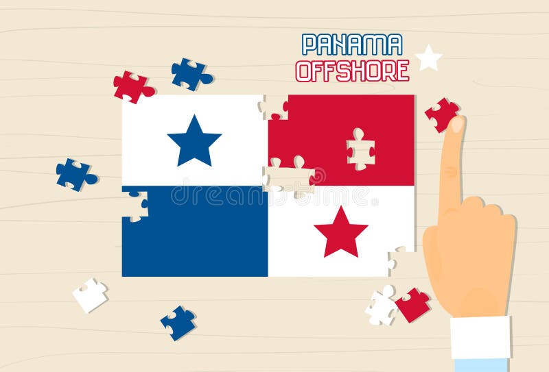 Rompecabezas De La Bandera Nacional De Panamá Plano Ilustración del