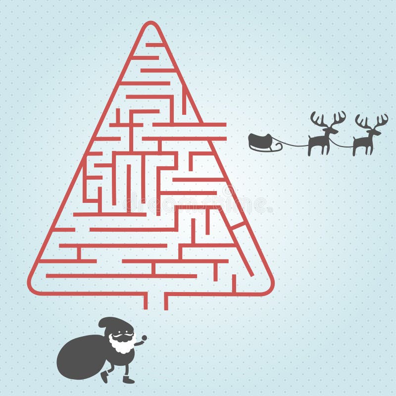Rompecabezas de Santa y del árbol de navidad ilustración del vector Rompecabezas de Santa y del árbol de navidad ilustración del vector