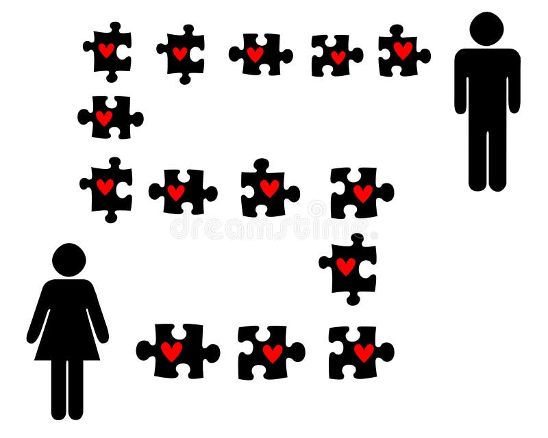 Rompecabezas del amor stock de ilustración. Ilustración de enlace