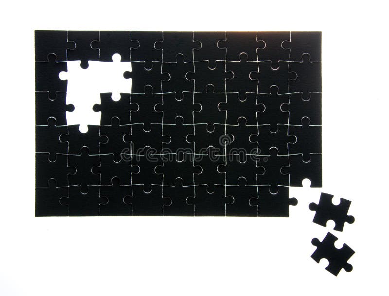 Rompecabezas Negro En Un Fondo Blanco Fotos De Stock Download 870