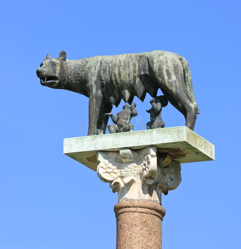 Romulus, Remus and Capitoline Wolf, Pisa - Italy Stock Image - Image of ...