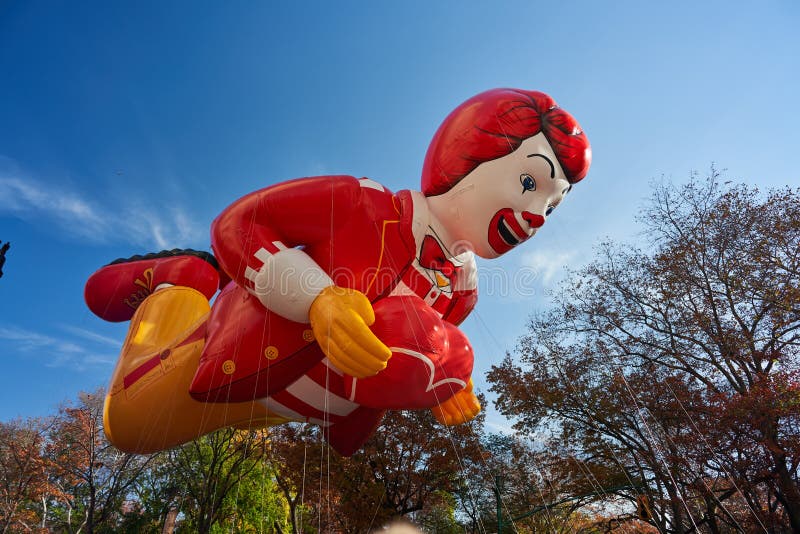 Ronald McDonald Balloon Over Streets of New York during Thanksgiving