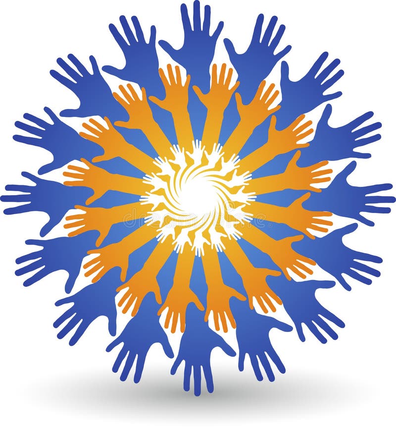Rond handenembleem stock illustratie Rond handenembleem stock illustratie