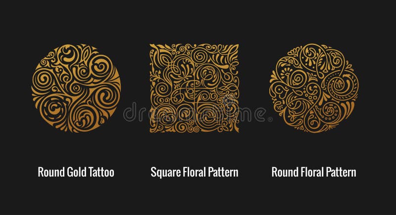 Rond kalligrafisch embleem Vector bloemensymbool voor koffie royalty-vrije illustratie Rond kalligrafisch embleem Vector bloemensymbool voor koffie royalty-vrije illustratie