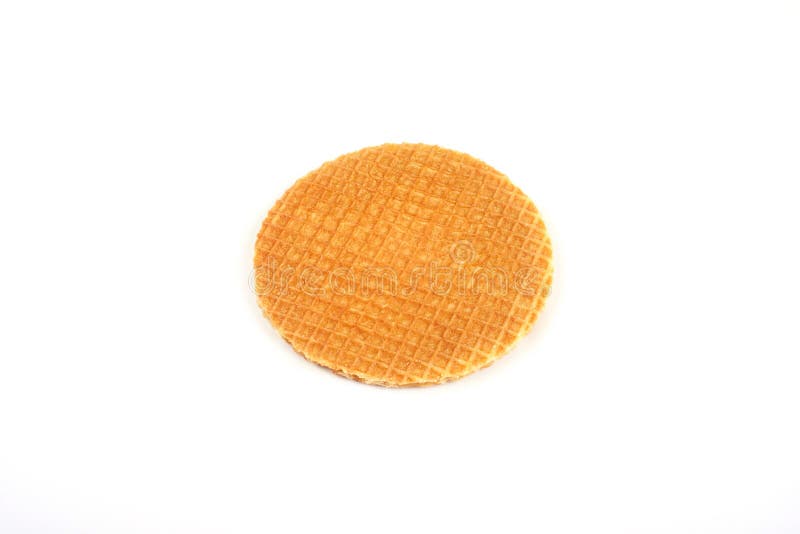 Ronde blozende die wafel op witte achtergrond wordt geïsoleerd stock fotografie Ronde blozende die wafel op witte achtergrond wordt geïsoleerd stock fotografie