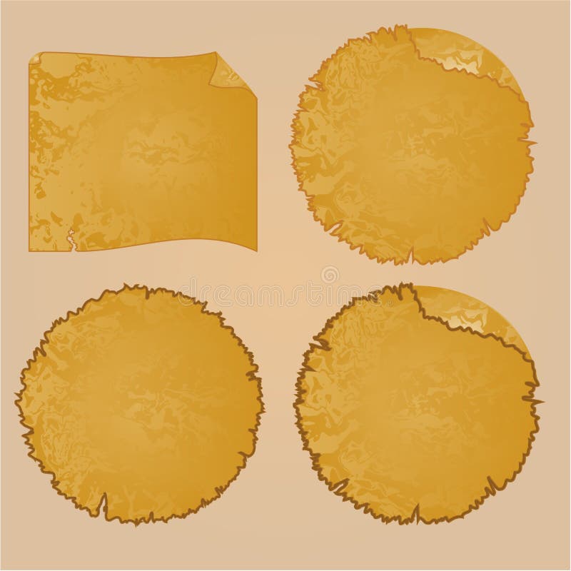 Ronde kaders of Beschadigd Materiaal en document aan flarden uitstekende vector royalty-vrije illustratie Ronde kaders of Beschadigd Materiaal en document aan flarden uitstekende vector royalty-vrije illustratie