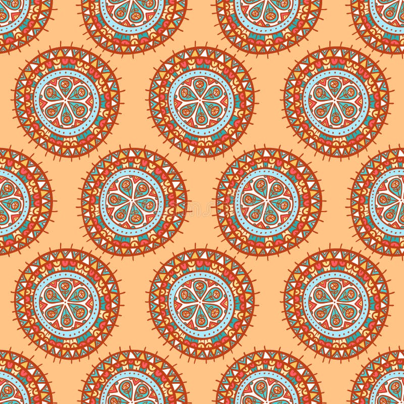 Ronde stammenpatronen met bloemen vector illustratie Ronde stammenpatronen met bloemen vector illustratie