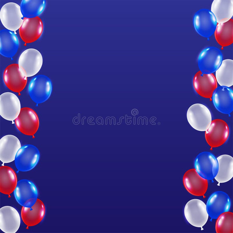 Rood blauw wit vlagthema ballon de achtergrond van de V.S. stock illustratie Rood blauw wit vlagthema ballon de achtergrond van de V.S. stock illustratie