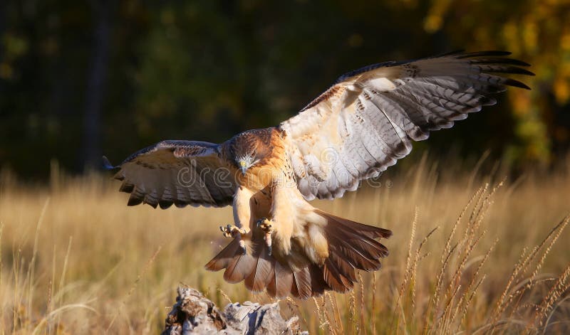 Red-tailed hawk (Buteo jamaicensis) in flight. Red-tailed hawk (Buteo jamaicensis) in flight