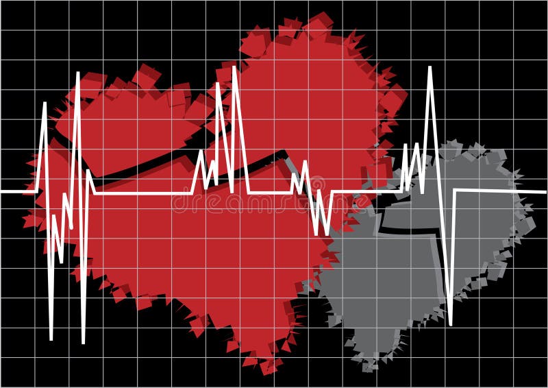 Rood en wit gebroken hart stock illustratie Rood en wit gebroken hart stock illustratie