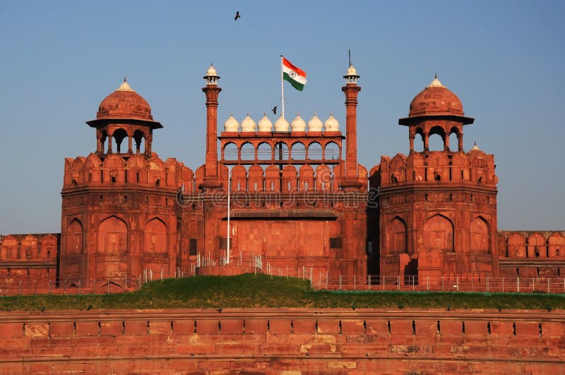 Rood Fort in Oud Delhi, India Stock Afbeelding Image of fort