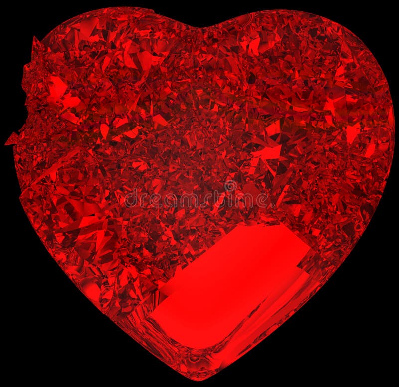 Rood Gebroken kristalhart: onbeantwoorde liefde royalty-vrije illustratie Rood Gebroken kristalhart: onbeantwoorde liefde royalty-vrije illustratie