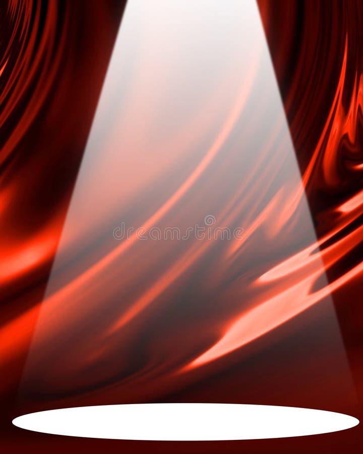 Red drapery with bright spotlight. Red drapery with bright spotlight