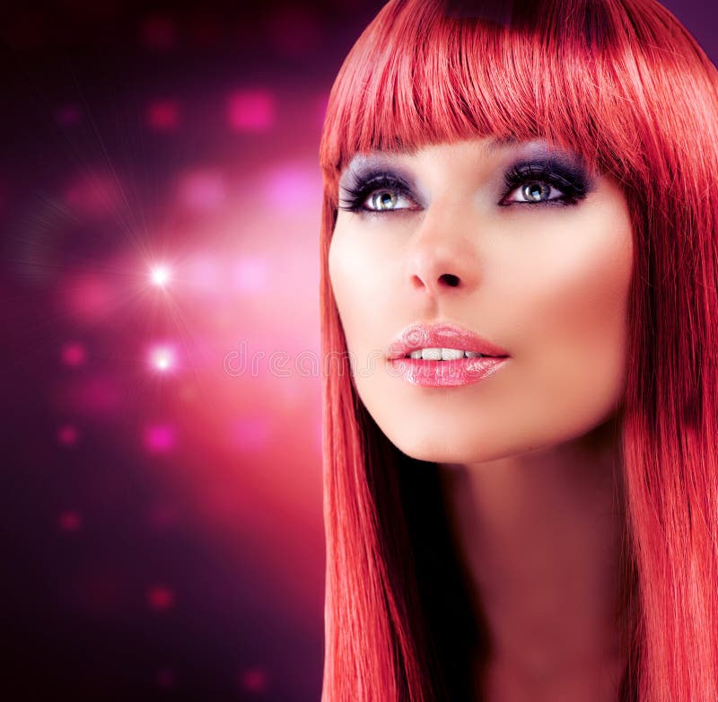 Rood Haired ModelPortret stock foto's Rood Haired ModelPortret stock foto's