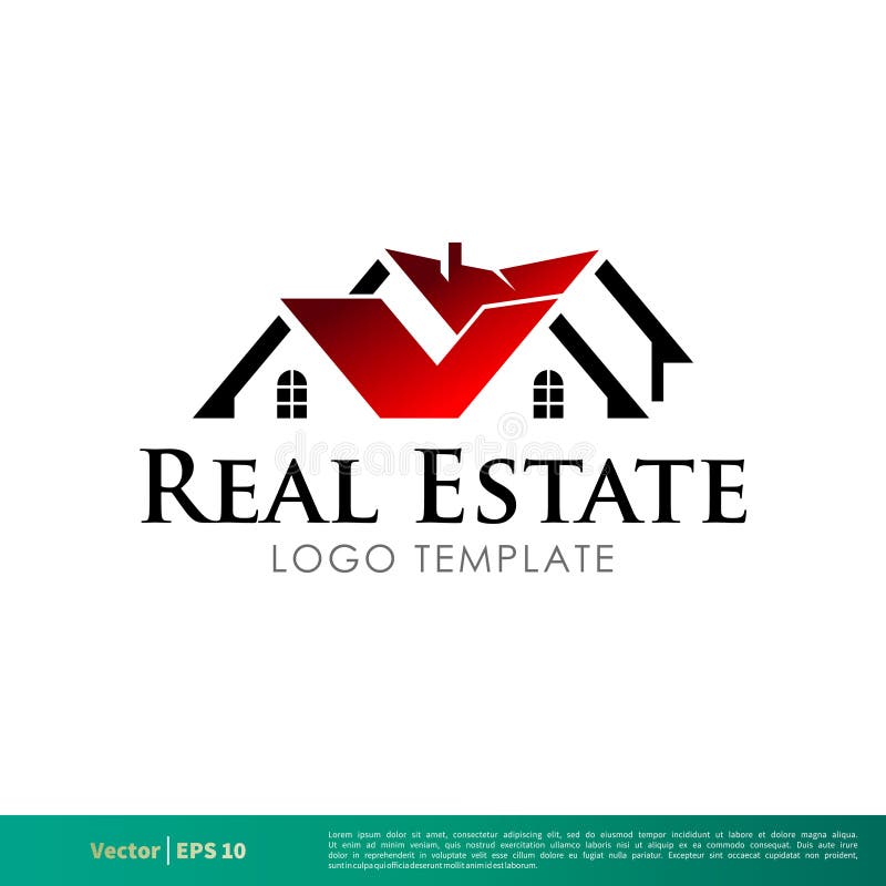 Rood het Huispictogram Vectorlogo template illustration design van Real Estate Vectoreps 10 stock illustratie Rood het Huispictogram Vectorlogo template illustration design van Real Estate Vectoreps 10 stock illustratie
