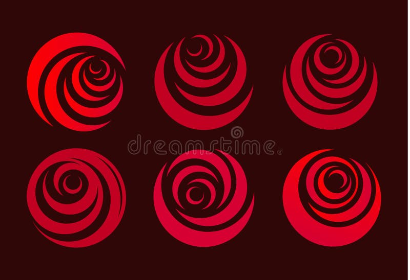 Rood nam, bloemsamenvatting gestileerd bloemblaadje toe Cirkelvorm, embleemreeks Het symbool van de liefde