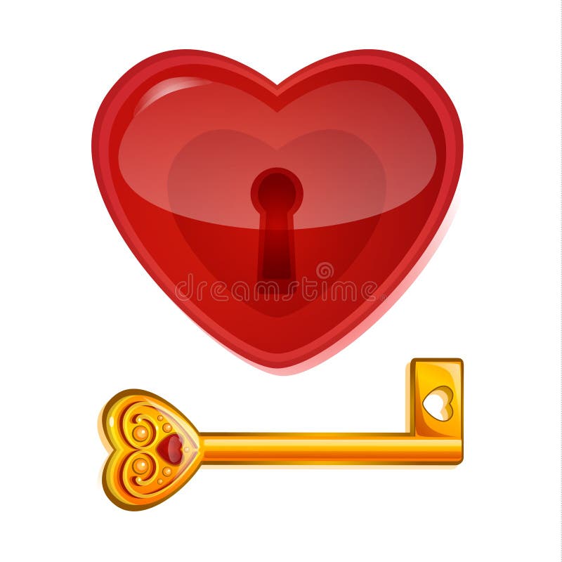 Rood Slot in de vorm van Hart vector illustratie Rood Slot in de vorm van Hart vector illustratie