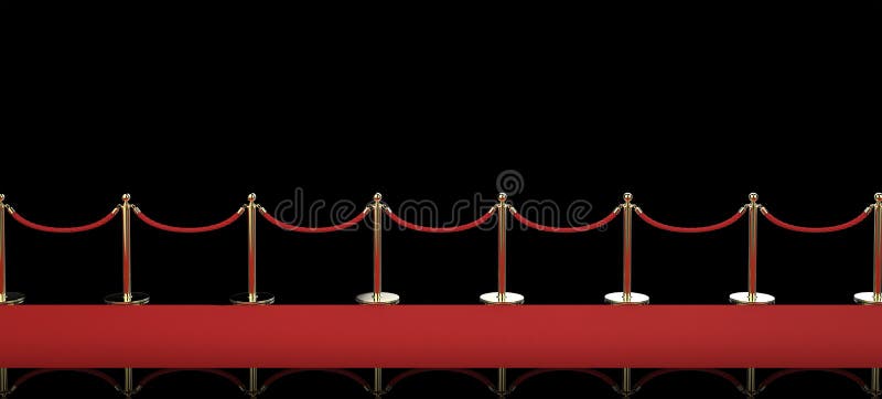 Rood tapijt met kabelbarrière op zwarte achtergrond stock foto's Rood tapijt met kabelbarrière op zwarte achtergrond stock foto's