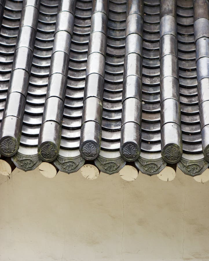 Ceramic Roof Tiles of a Japanese Castle Stock Photo Image of texture