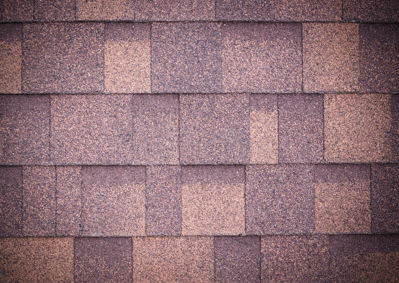 Roof Of Brown Shingles Background And Texture Vignette Stock Photo