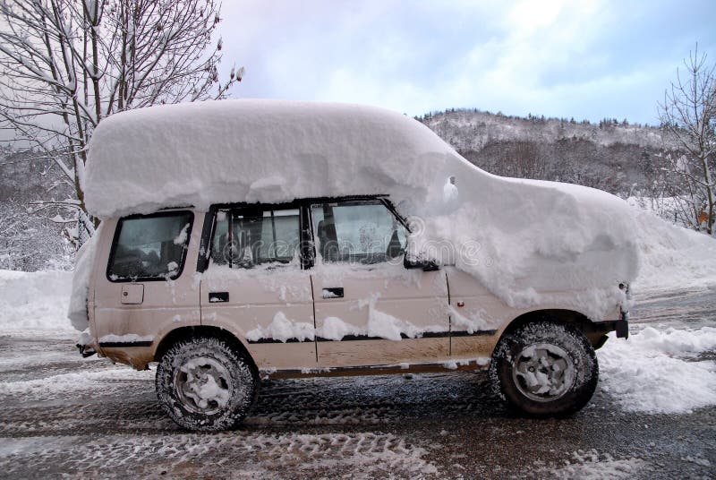 Roof of the Car Covered with Snow Stock Image Image of frost, freeze