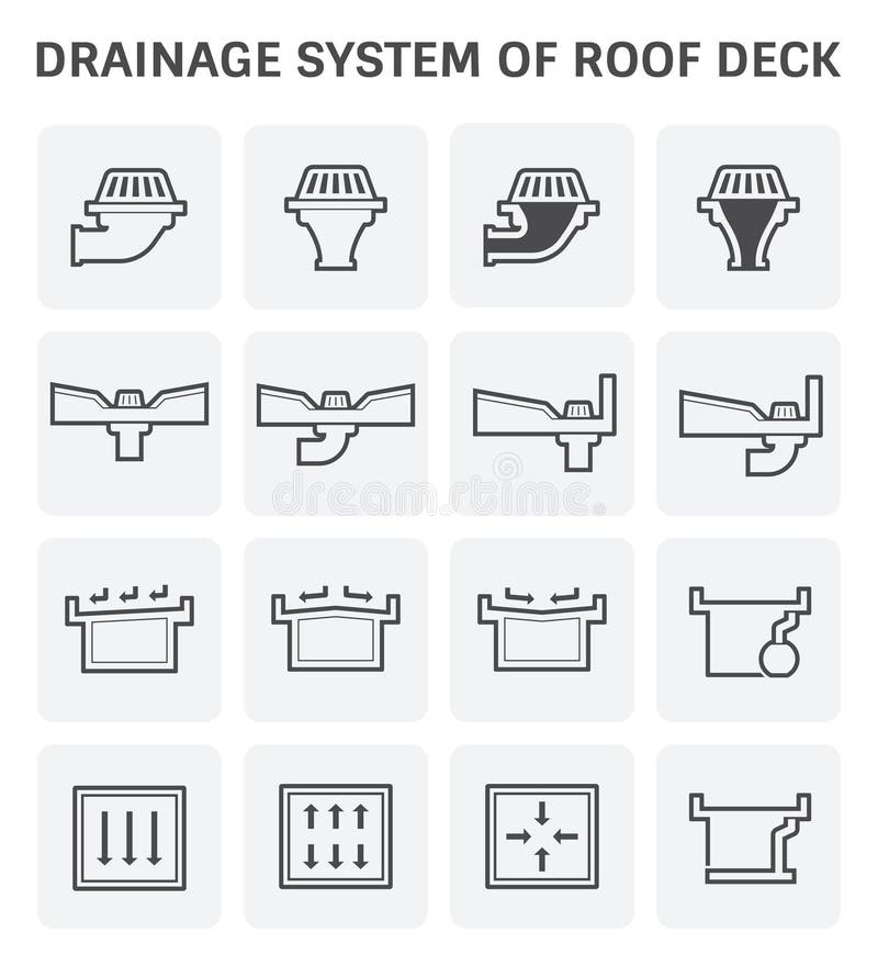 Roof Deck Drainage stock vector. Illustration of drain 84853364