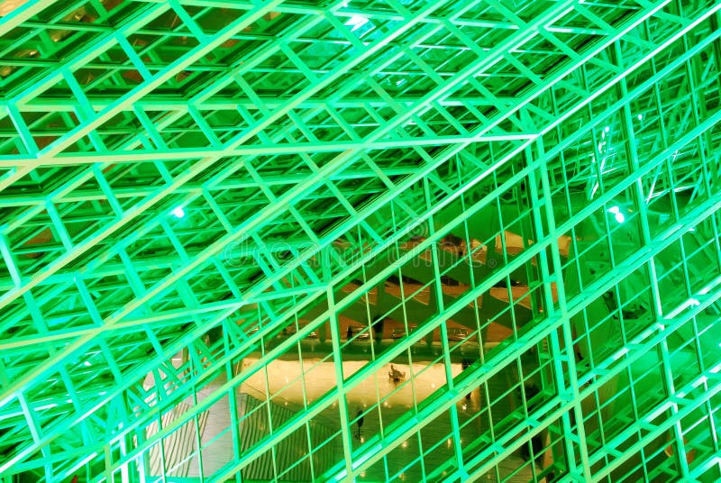 Roof of Edmonton City Hall night view stock photos