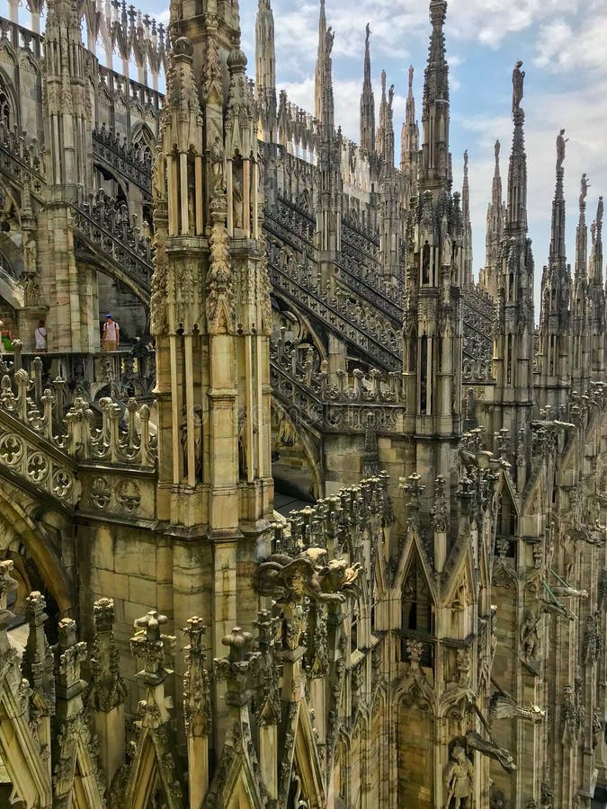 Fantasy City - Rooftops of Duomo Cathedral, Milan, Italy. Editorial ...