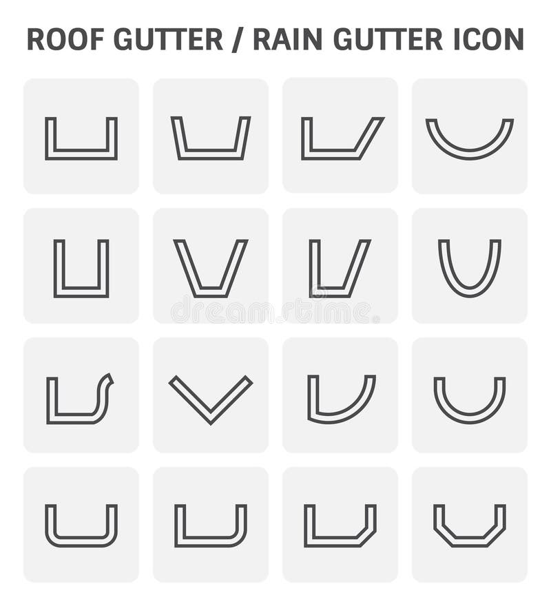 Roof gutter icon vector illustration