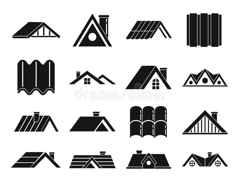 Roof icons stock vector. Illustration of card, building 9209417