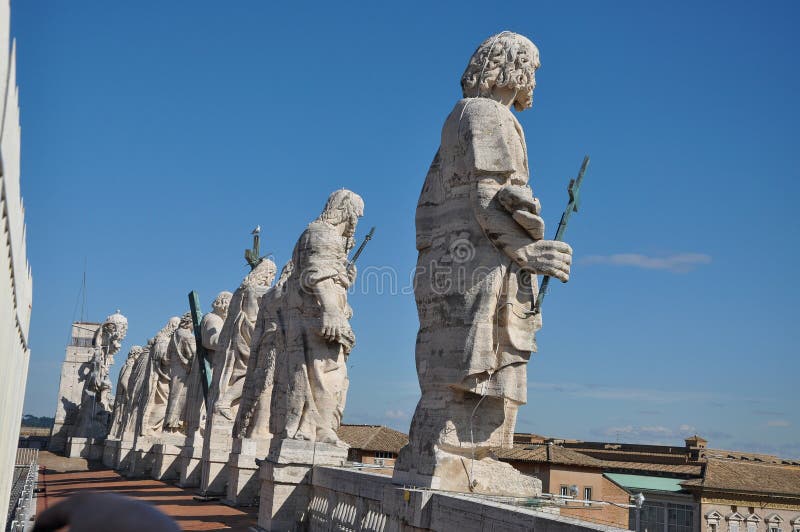 Statues of the apostles. Saint Peter`s basilica, Vatican royalty free stock photos Statues of the apostles. Saint Peter`s basilica, Vatican royalty free stock photos
