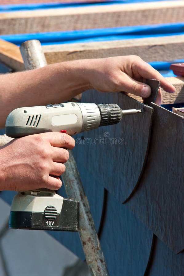 Roof making stock photo. Image of tiles, construction 16263756