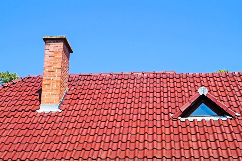 Roof of a new house royalty free stock photo