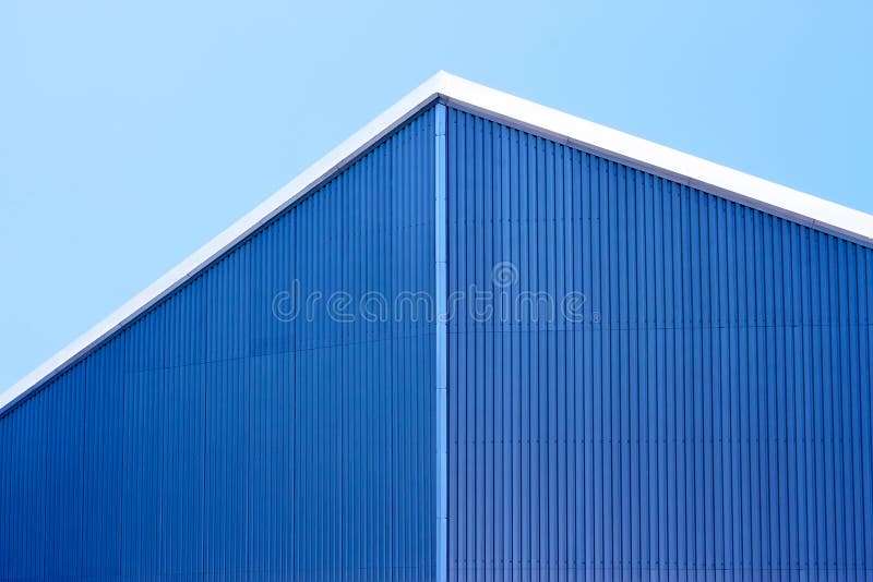 Roof of parallel metal sheets stock image