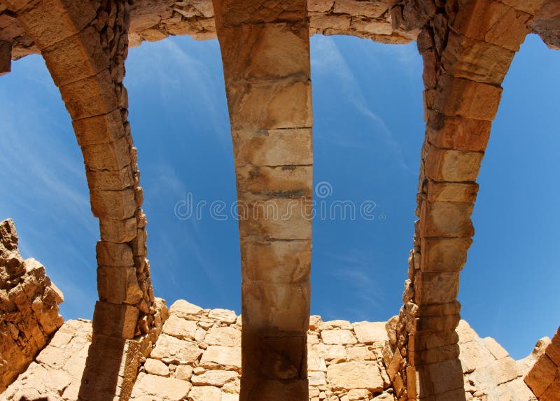 Roof of ruined ancient building