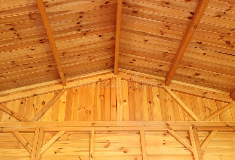 Interior view of a wooden roof and wall structure. Load structural stock images, royalty-free photos and pictures