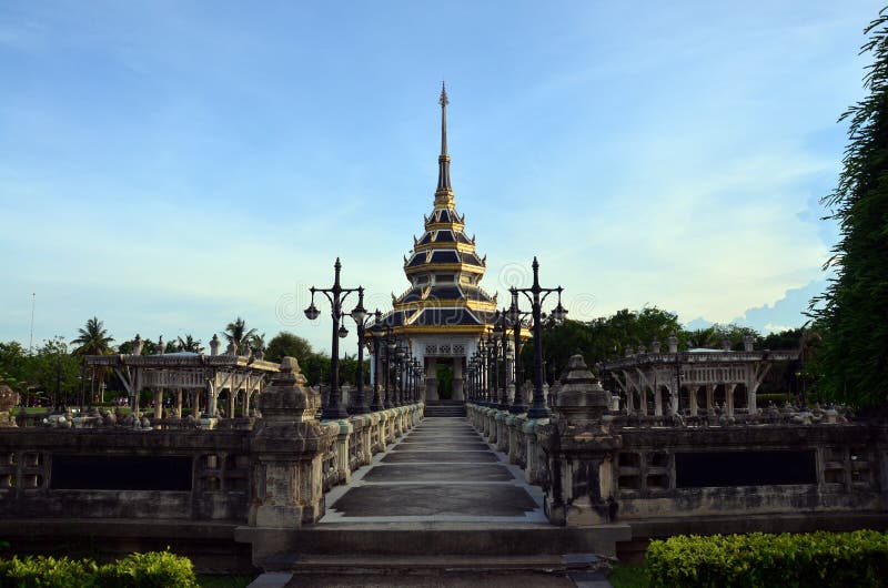 Roof Thai Style at public park in Nonthaburi Thailand