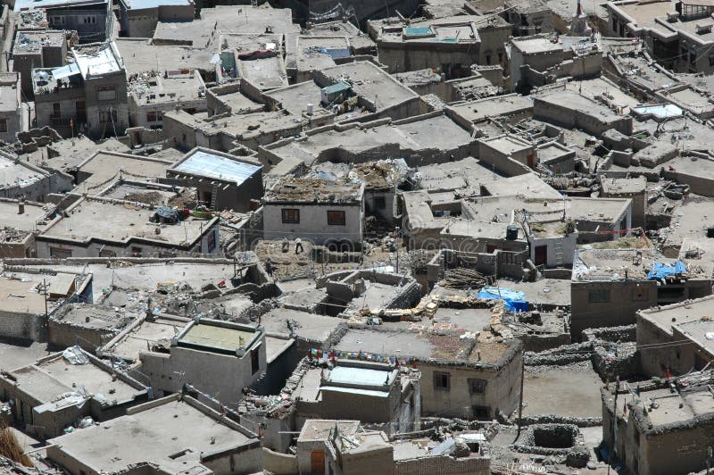 Roof tops in Leh royalty free stock image