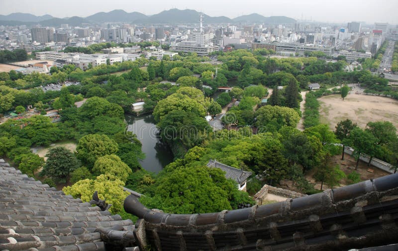 Roof View, Himeji Castle stock photo. Image of orient 10176164