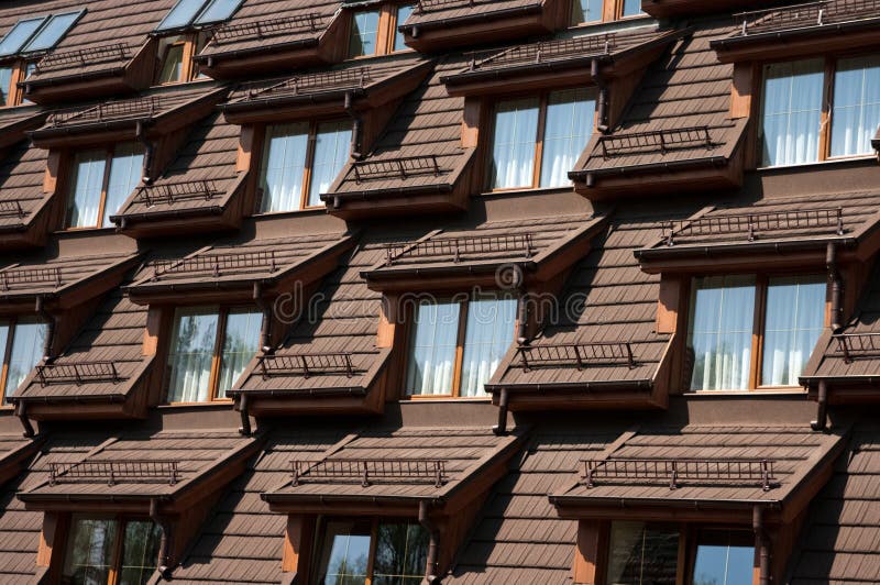 Roof windows stock photo. Image of architectural, brown 24648284