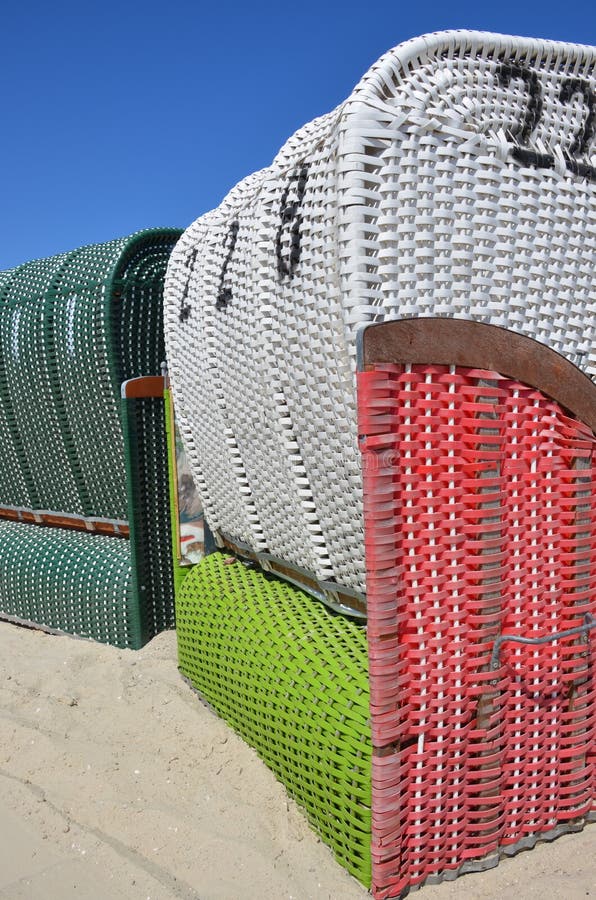 Roofed wicker beach chairs stock photo. Image of wicker 26391580