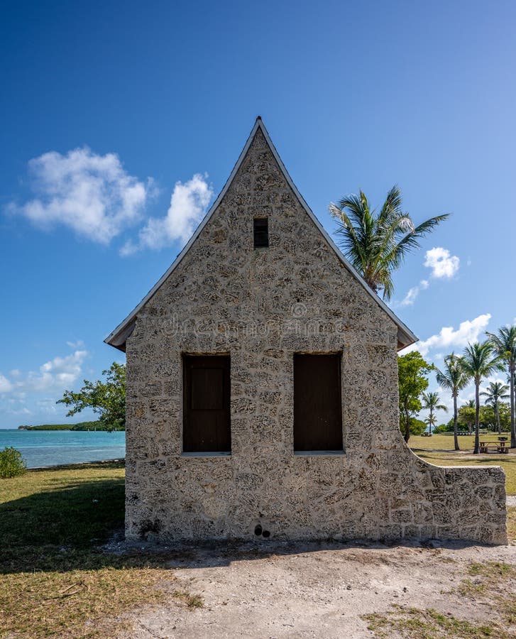 Roofline on Boca Chita Key Chapel on summery day