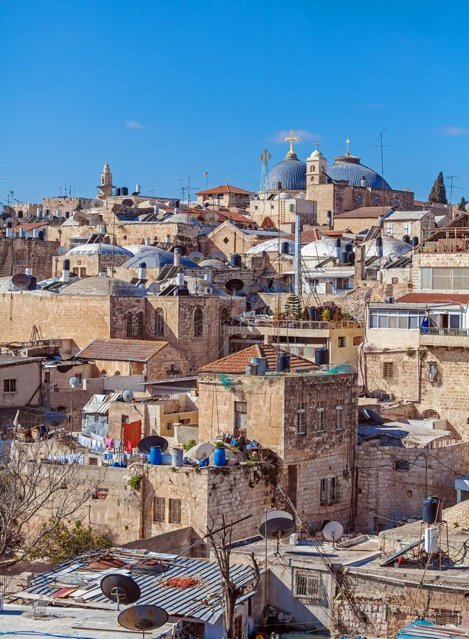 Roofs of Old City with Holy Sepulcher Church Dome, Jerusalem