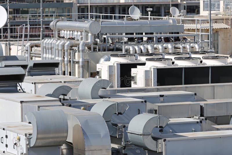 Industrial Rooftop HVACR Heating Ventilation and Air Conditioning and Refrigeration System on
