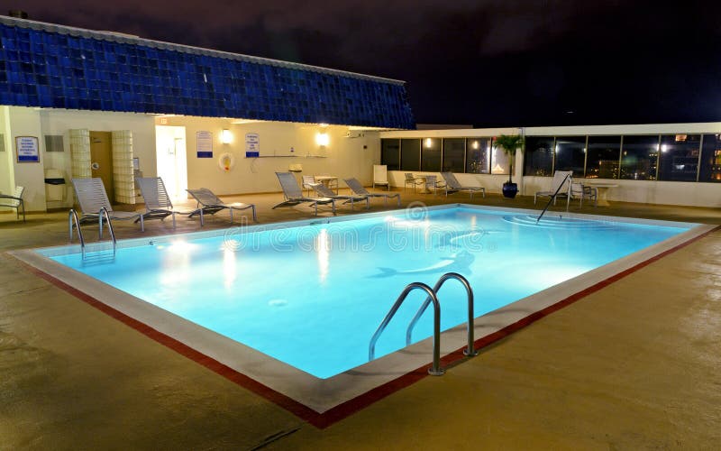 Rooftop pool at night stock photo. Image of swim, hawaii - 26190462