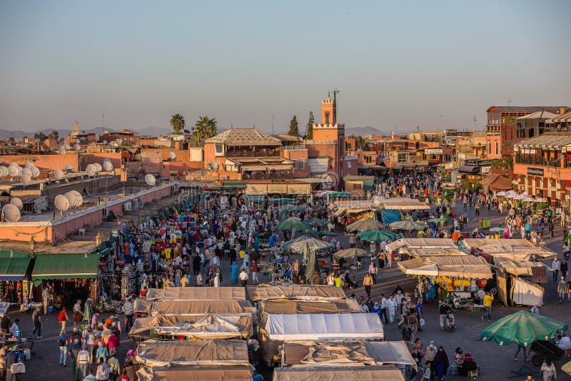 Rooftop view of Marrkech, Morocco.