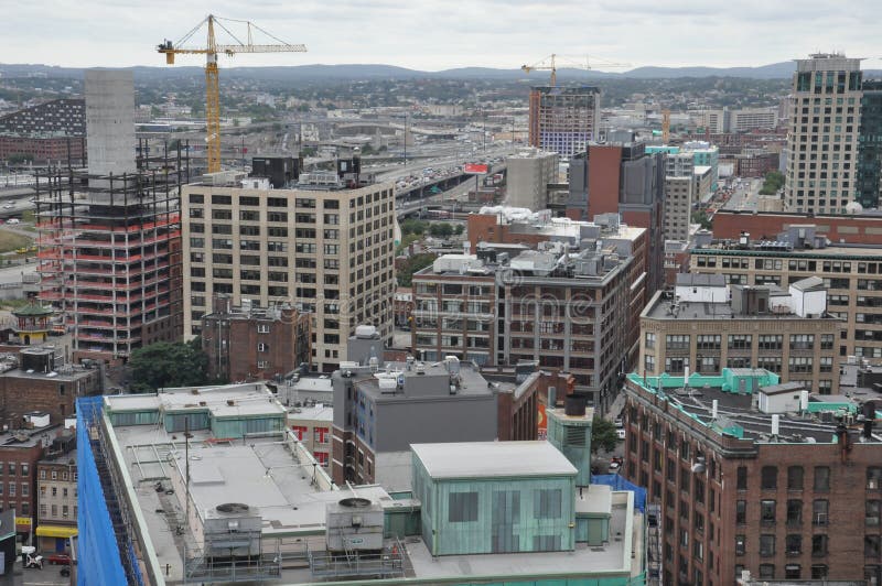 Rooftops in Boston, Massachusetts Editorial Photo Image of crane