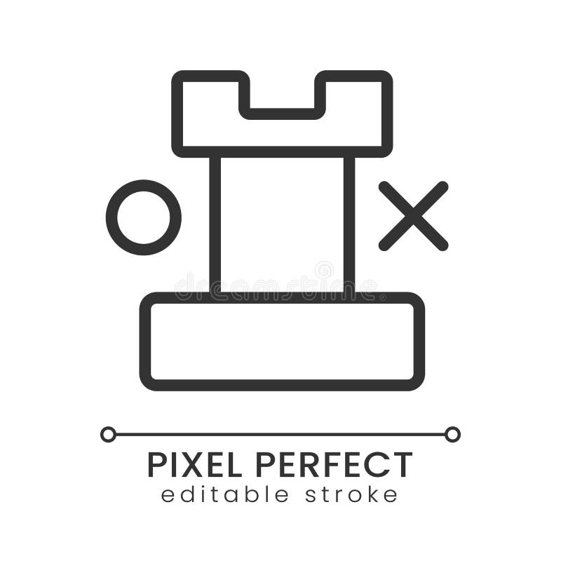 Rook pixel perfect linear icon stock illustration