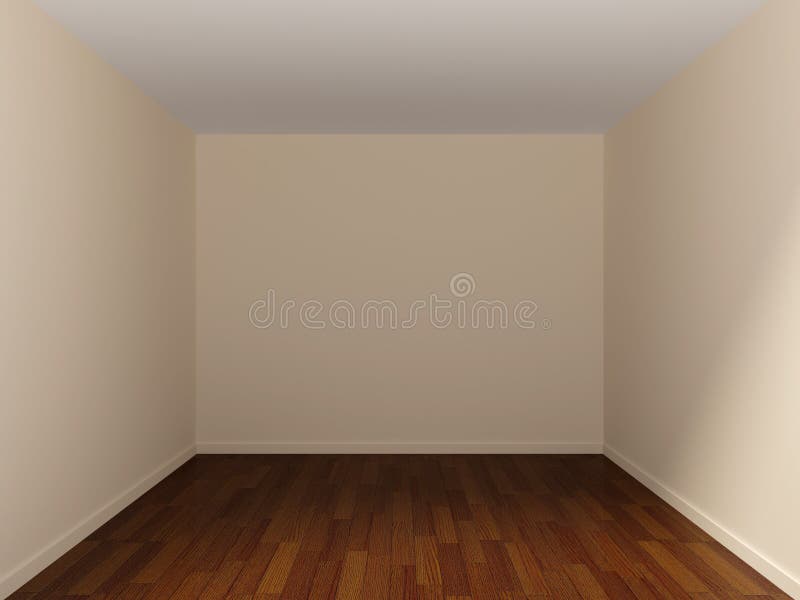 Home Interior Rendering with Empty Room Color Wall Stock Illustration ...